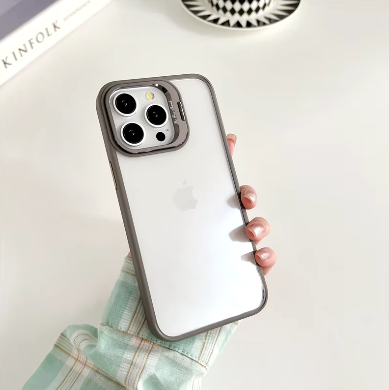 Чохол YCADEN Silicon Case camera stand iPhone 12/12 Pro Grey